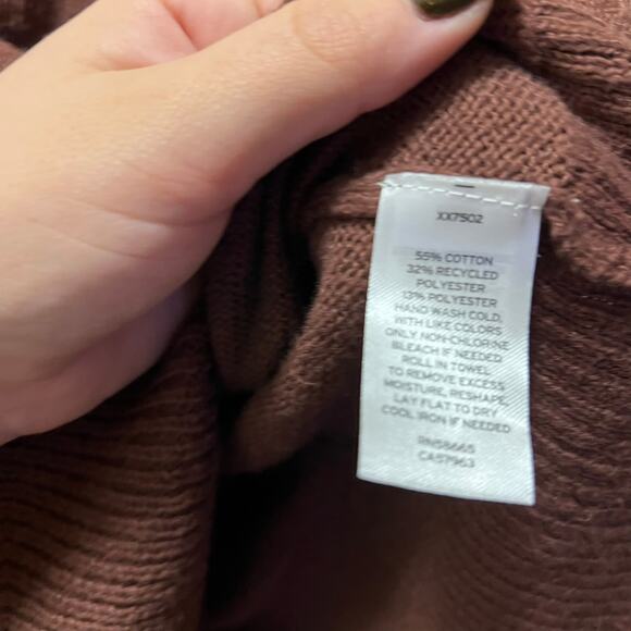 Melrose And Market Burgundy knit Oversized Knit Cardigan Sweater Button Sz XS - Picture 6 of 7